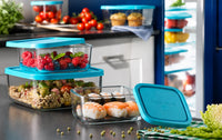 Side view of Frigoverre 3pc Square Food Storage Container Set (3-Cup, 7-Cup, & 12-Cup)