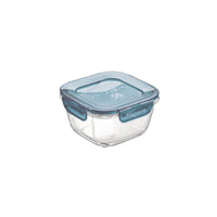 Side view of Frigoverre Evolution 2-Cup Square Food Storage Container, Gray Lid (Set of 12)