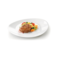 Side view of Grangusto 12.5" x 10.25" Opal Glass Oval Dinner Plate (Set of 12)