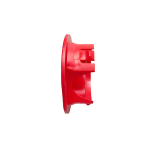 Red plastic Gelo lid on a white background