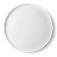Side view of Alta Cucina 12.5" x 0.75" Opal Glass Large Stacking Plate (Set of 12)