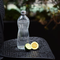 Side view of Aqua 33.75 oz. Bottle with Top (Set of 6)