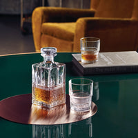 Side view of Bartender 7pc Novecento Whiskey Set (1 Decanter + 6 DOF Glasses)