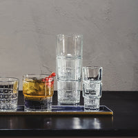 Side view of Bartender 7pc Novecento Whiskey Set (1 Decanter + 6 DOF Glasses)