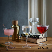 Side view of Bartender 8.5 oz. Novecento Art Deco Cocktail Coupe (Set of 6)