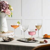 Side view of Bartender 7.5 oz. Novecento Liberty Fizz Cocktail Glasses (Set of 6)