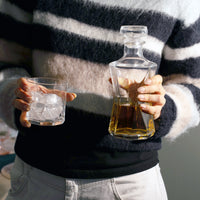 Side view of Cassiopea 7pc Whiskey Set (1 Decanter + 6 Rocks Glasses)