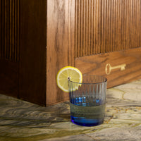 Side view of Exclusiva 12 oz. Negroni Cocktail / Medium Drinking Glasses, Sapphire Blue (Set of 12)