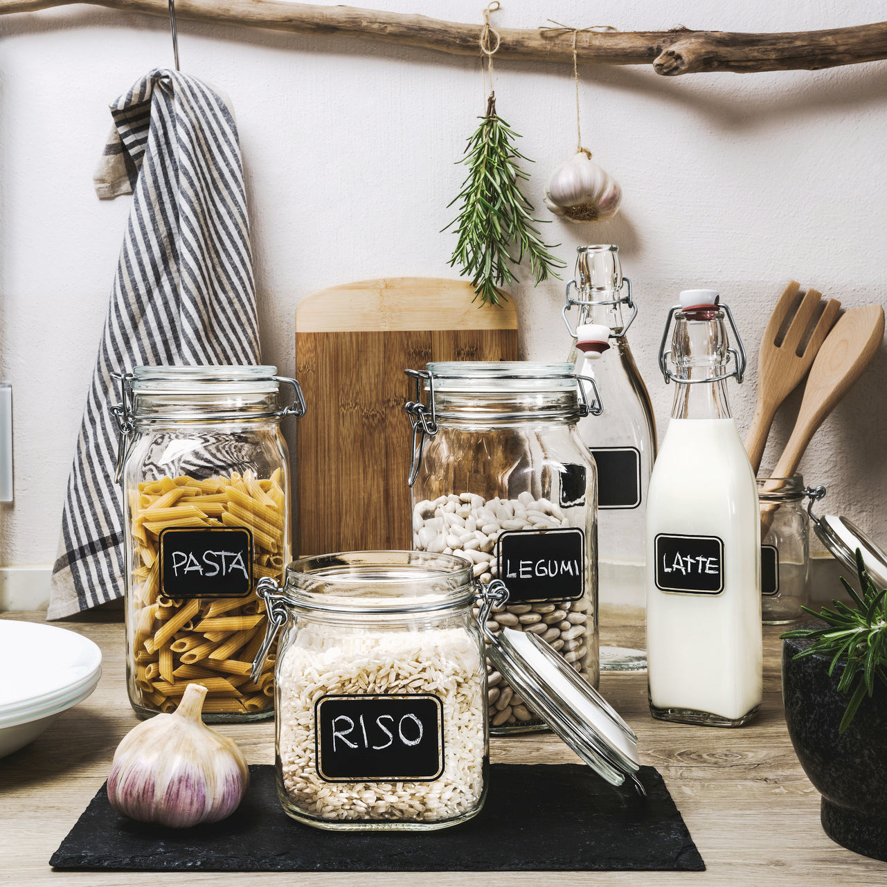 Bormioli Rocco Fido 33.75 oz. Food Jar, Chalkboard (Set of 12)