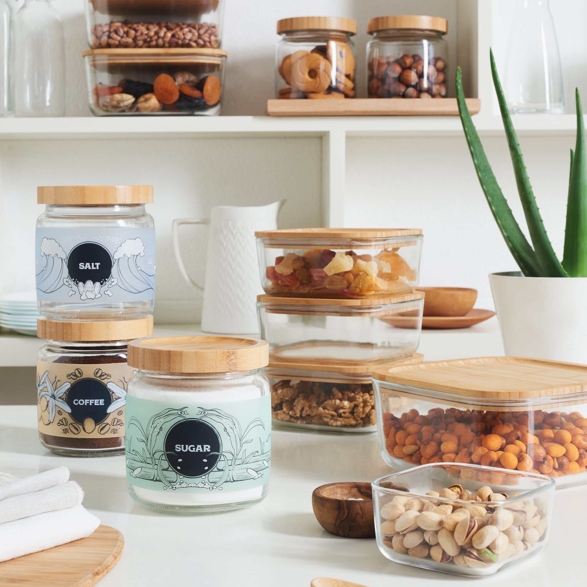 Bormioli Rocco Frigoverre 68.5 oz. Bamboo Square Food Storage Container (Set of 6)