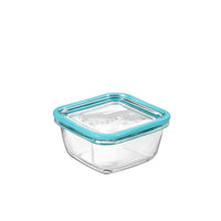 Side view of Frigoverre Future 14.25 oz. Square Stackable Food Storage Container (Set of 12)