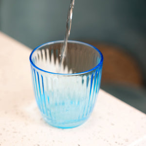 Bormioli Rocco Line 9.75 oz. Water Drinking Glasses, Lively Blue (Set of 12)
