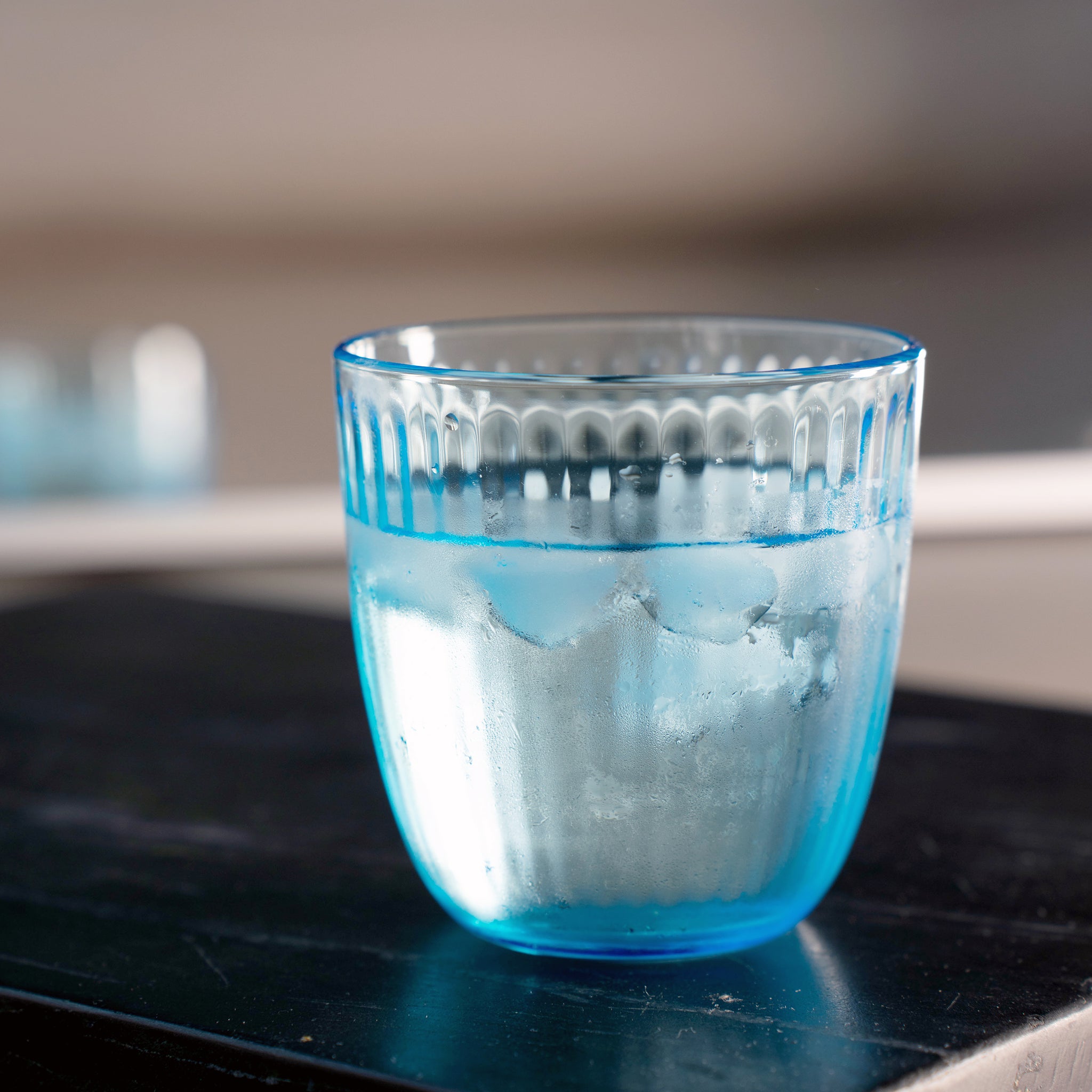 Bormioli Rocco Line 9.75 oz. Water Drinking Glasses, Lively Blue (Set of 12)