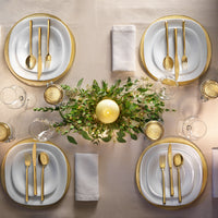 Side view of Parma 10.75" Opal Glass Dinner Plate (Set of 24)