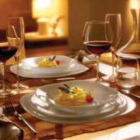 Side view of Parma 12.5" Opal Glass Charger Plate (Set of 12)
