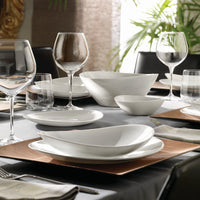 Side view of Prometeo 9.75" x 9.5" Opal Glass Salad Bowl (Set of 12)