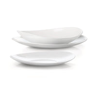Side view of Prometeo 9" x 7.75" Opal Glass Soup Plate (Set of 24)