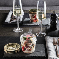 Side view of Quattro Stagioni 10.75 oz. Canning Jar Wide Mouth (Set of 4)
