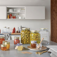 Side view of Quattro Stagioni 128 oz. Food Jar wide Mouth (Ser of 6)