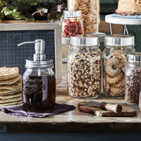 Side view of Quattro Stagioni 17 oz. Jar with Stainless Steel Pump (Set of 12)