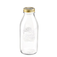 Side view of Quattro Stagioni 33.75 oz. Canning Bottle with Lid (Set of 12)