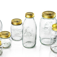 Side view of Quattro Stagioni 33.75 oz. Canning Bottle with Lid (Set of 12)