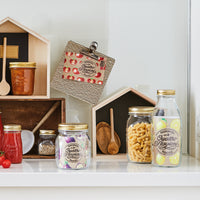 Side view of Quattro Stagioni 33.75 oz. Canning Bottle with Lid (Set of 12)