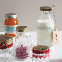 Side view of Quattro Stagioni 33.75 oz. Canning Bottle with Lid (Set of 12)