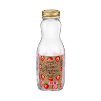 Side view of Quattro Stagioni 33.75 oz. Canning Juice Bottle with Lid (Set of 6)