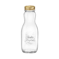 Side view of Quattro Stagioni 33.75 oz. Canning Juice Bottle with Lid (Set of 6)