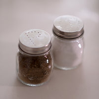 Side view of Quattro Stagioni 5 oz. Jar with Salt & Pepper Lid (Set of 2)