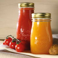 Side view of Quattro Stagioni 6.75 oz. Canning Bottle with Lid (Set of 12)