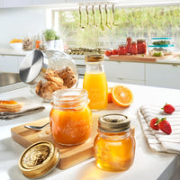 Side view of Quattro Stagioni 6.75 oz. Canning Bottle with Lid (Set of 12)