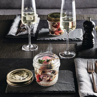Side view of Quattro Stagioni 6.75 oz. Canning Jar Wide Mouth (Set of 4)