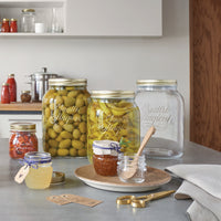 Side view of Quattro Stagioni 67 oz. Food Jar wide Mouth (Set of 6)