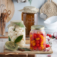 Side view of Quattro Stagioni 67 oz. Food Jar wide Mouth (Set of 6)