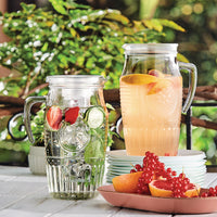 Side view of Romantic 56.25 oz. Carafe with Lid & Ice-Tube (Set of 6)