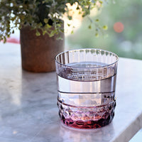 Side view of America '20s 12.5 oz. DOF Drinking Glasses, Lilac Rose (Set of 6)