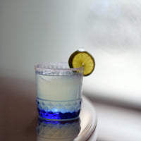 Side view of America '20s 12.5 oz. DOF Drinking Glasses, Sapphire Blue (Set of 6)