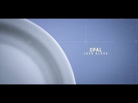 Side view of Alta Cucina 10.5" x 0.75" Opal Glass Medium Stacking Plate (Set of 12)