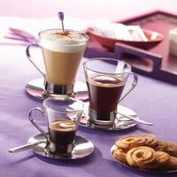 Side view of Ypsilon 3.5 oz. Espresso Cup with Stainless Steel Handle (Set of 6)